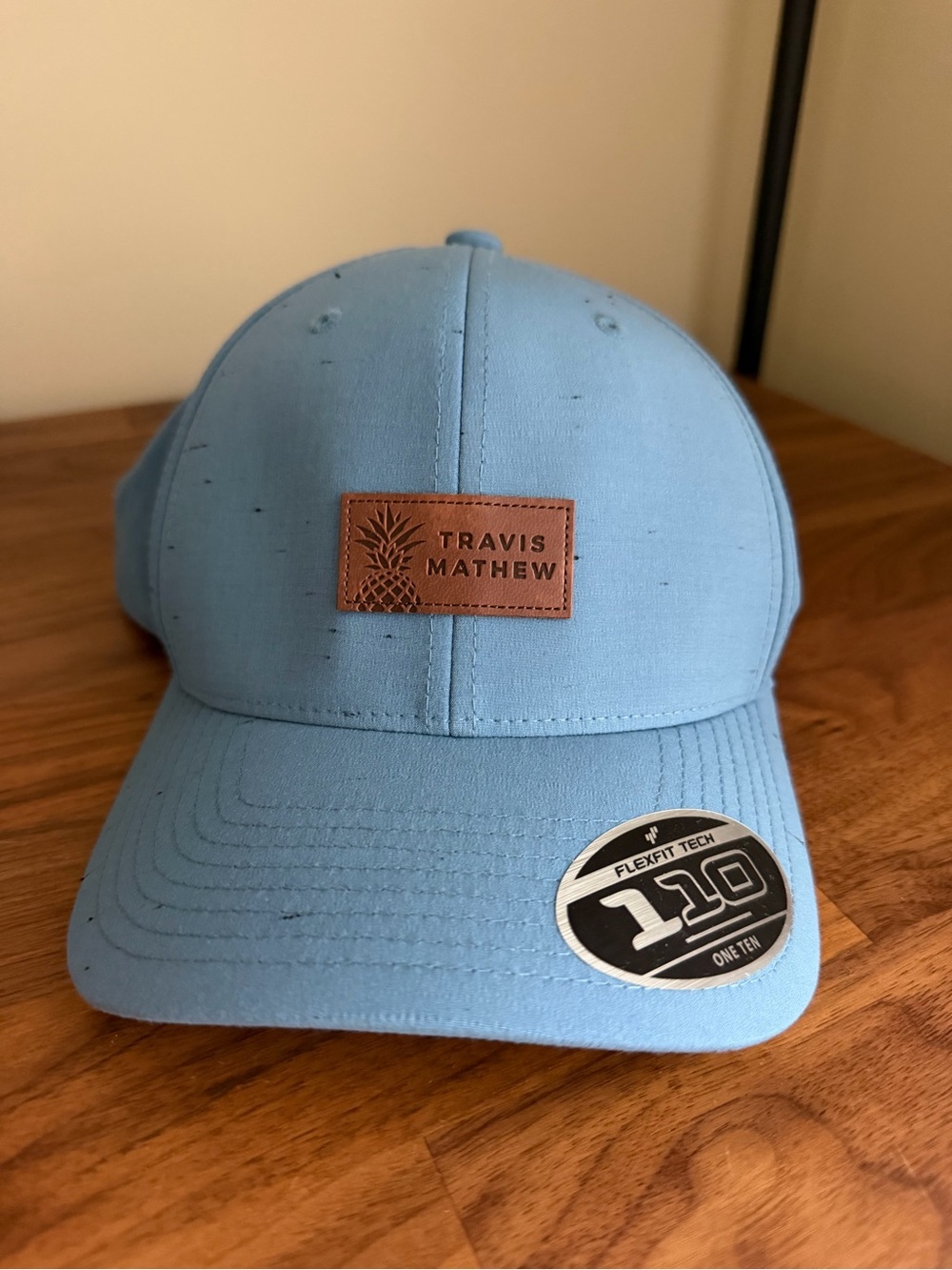 Travis Mathew Men’s Sky Blue Cap with Leather Pineapple Patch